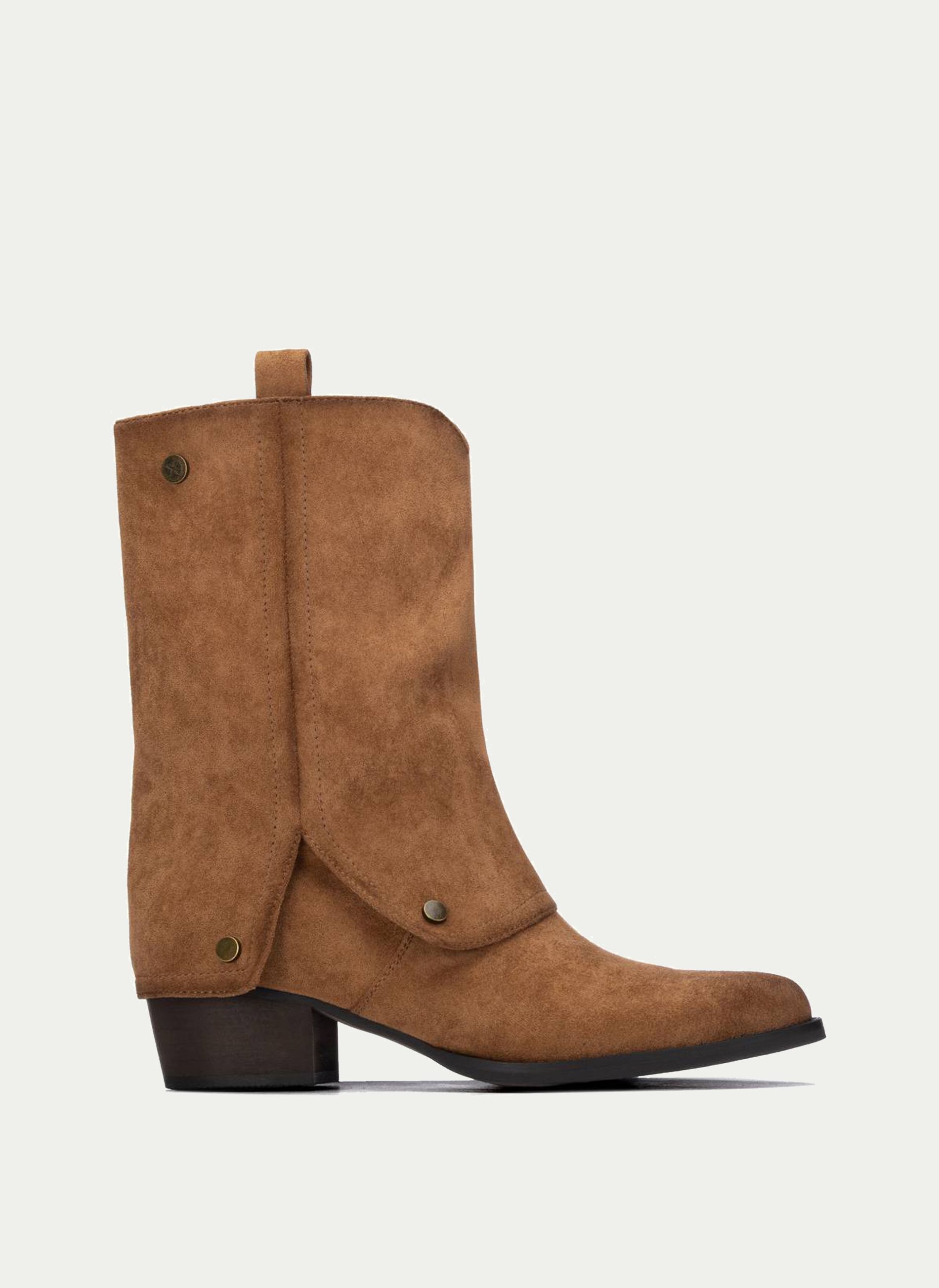 Xti ® Botin Caña Vuelta en Antelina Tacón Medio