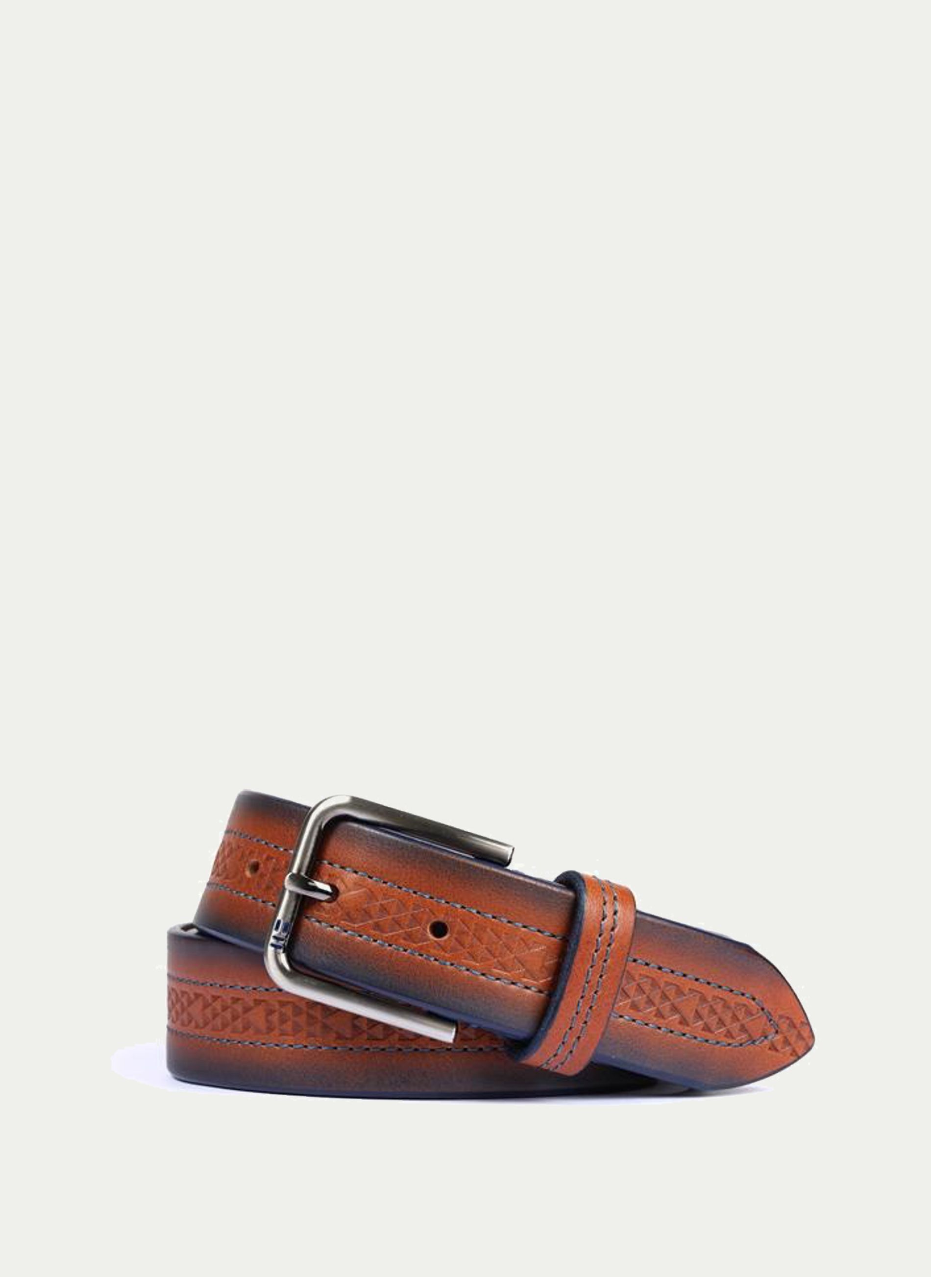 MIGUEL BELLIDO ® Cinturón Vaquetilla Costura Cenefa HB2652 A-35