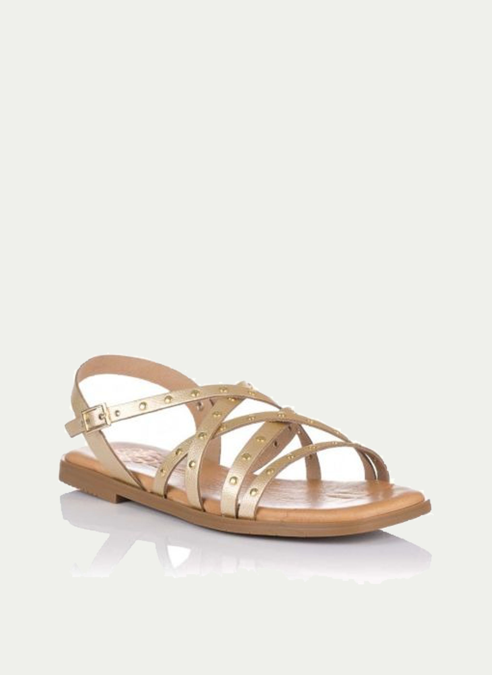 porronet ® PLATA Sandalia Cruzada Tachas