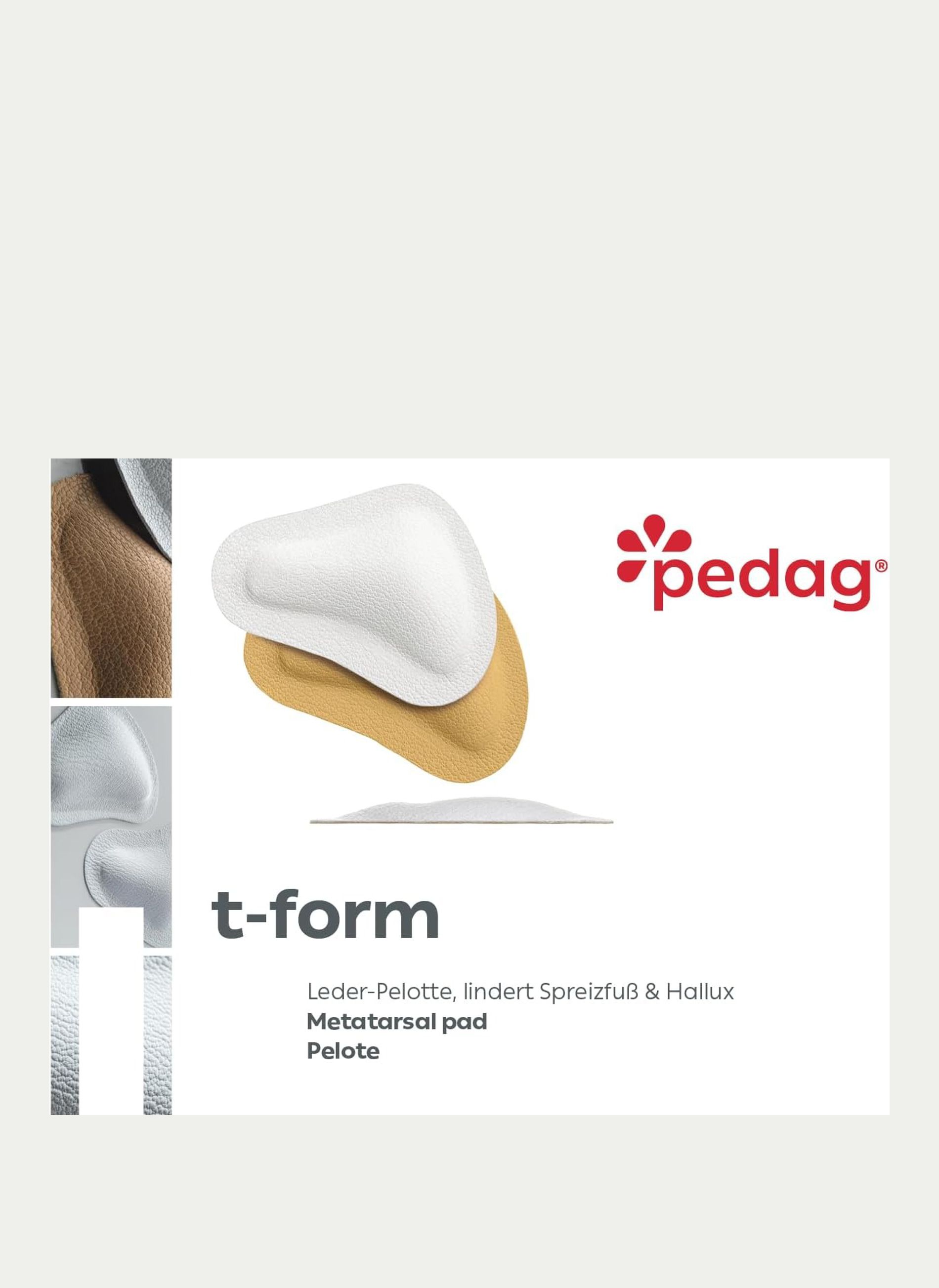 pedag ® PELOTE T-FORM. Almohadilla de cuero metatarsiana