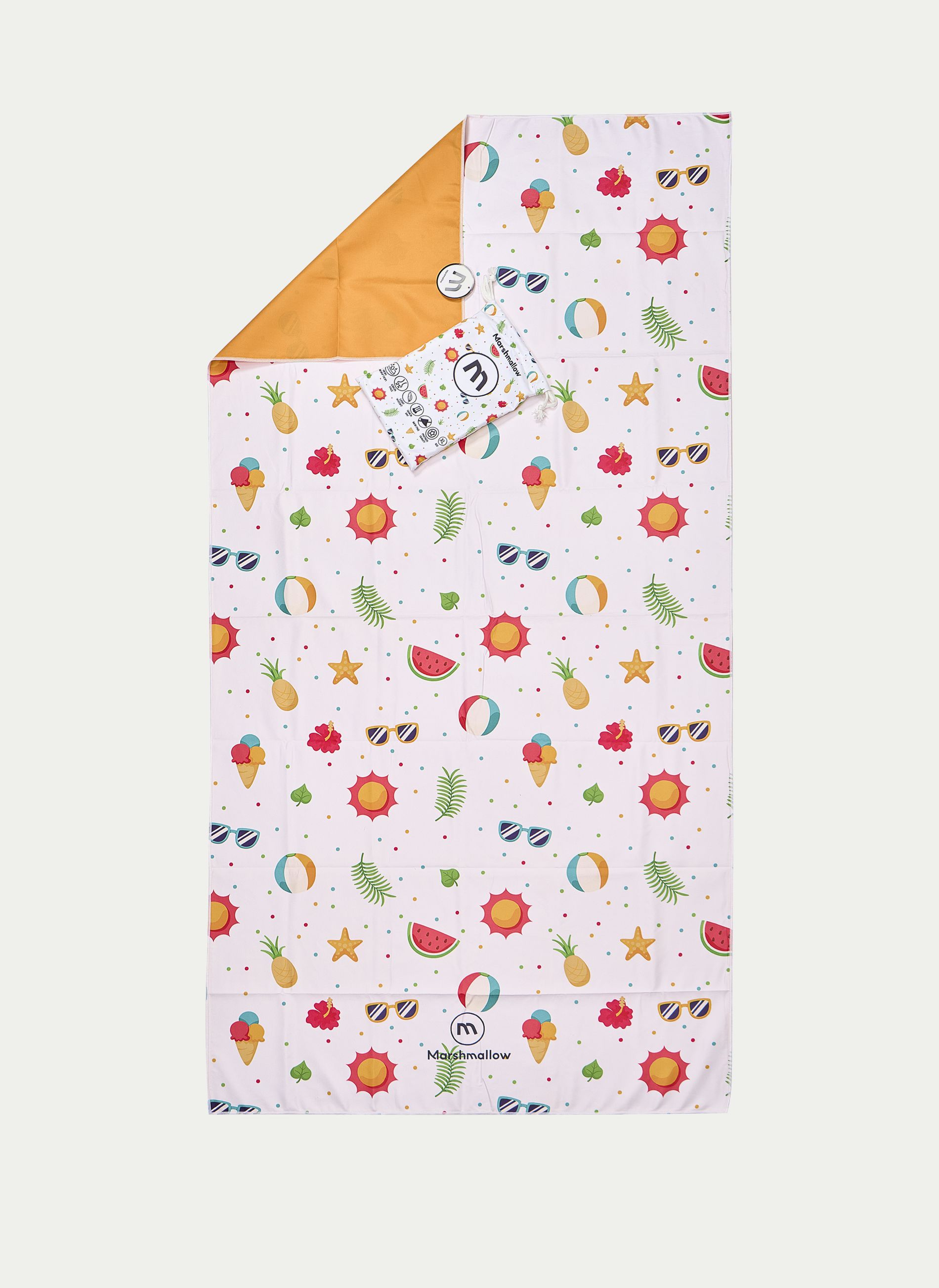 MARSHMALLOW ® Toalla MF  XL. Gafas Soles Frutas