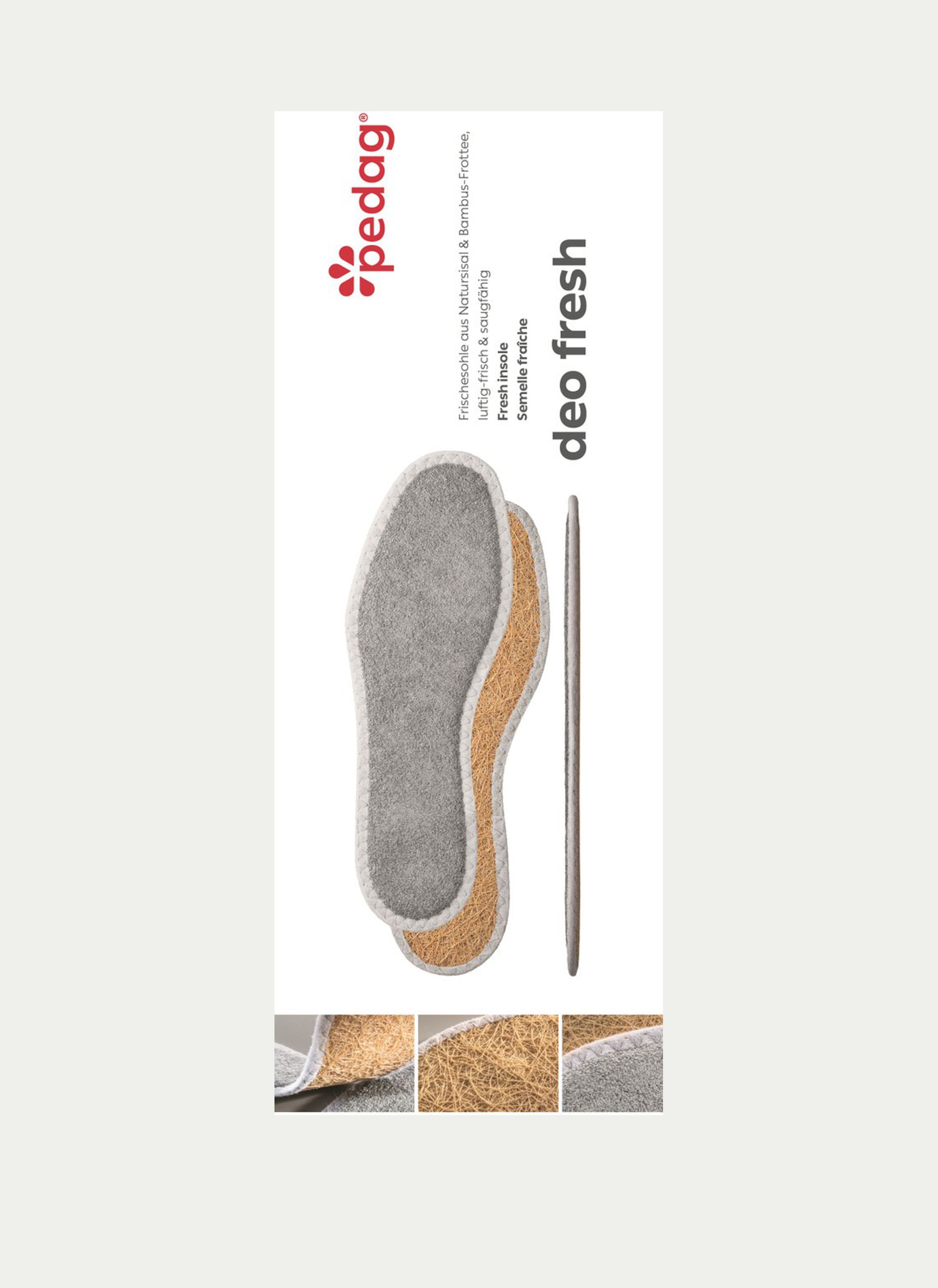 pedag ® DEO FRESH Plantilla Barefoot Rizo Bamboo y Fibra de Coco Antibacteriana