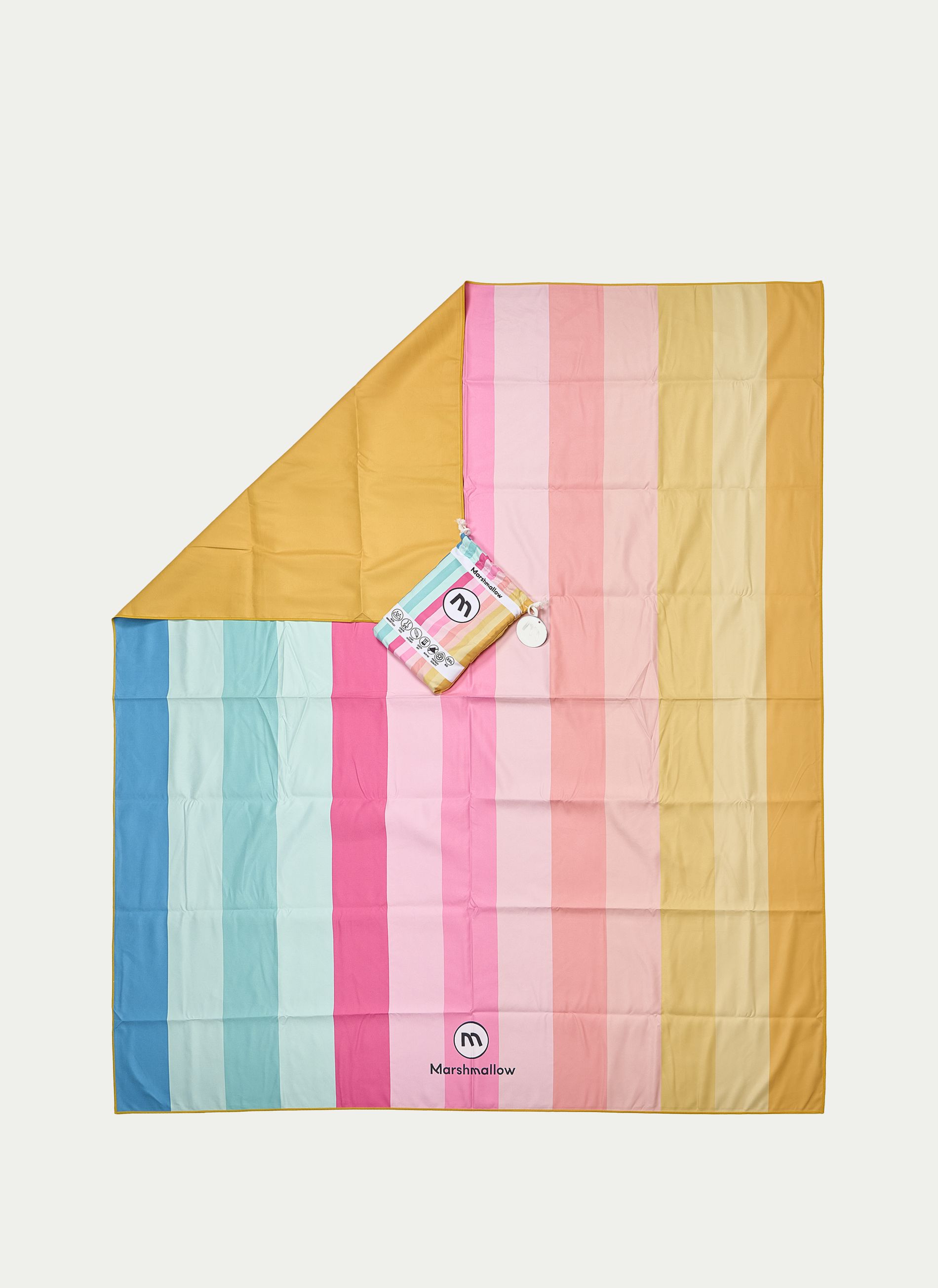 MARSHMALLOW ® Toalla MF XXL. Rayas gruesas Pastel