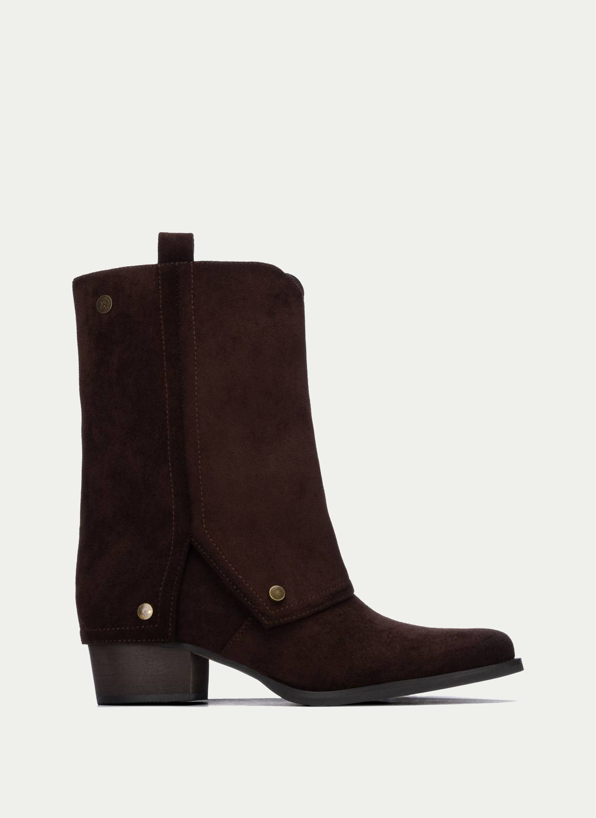 Xti ® Botin Caña Vuelta en Antelina Tacón Medio