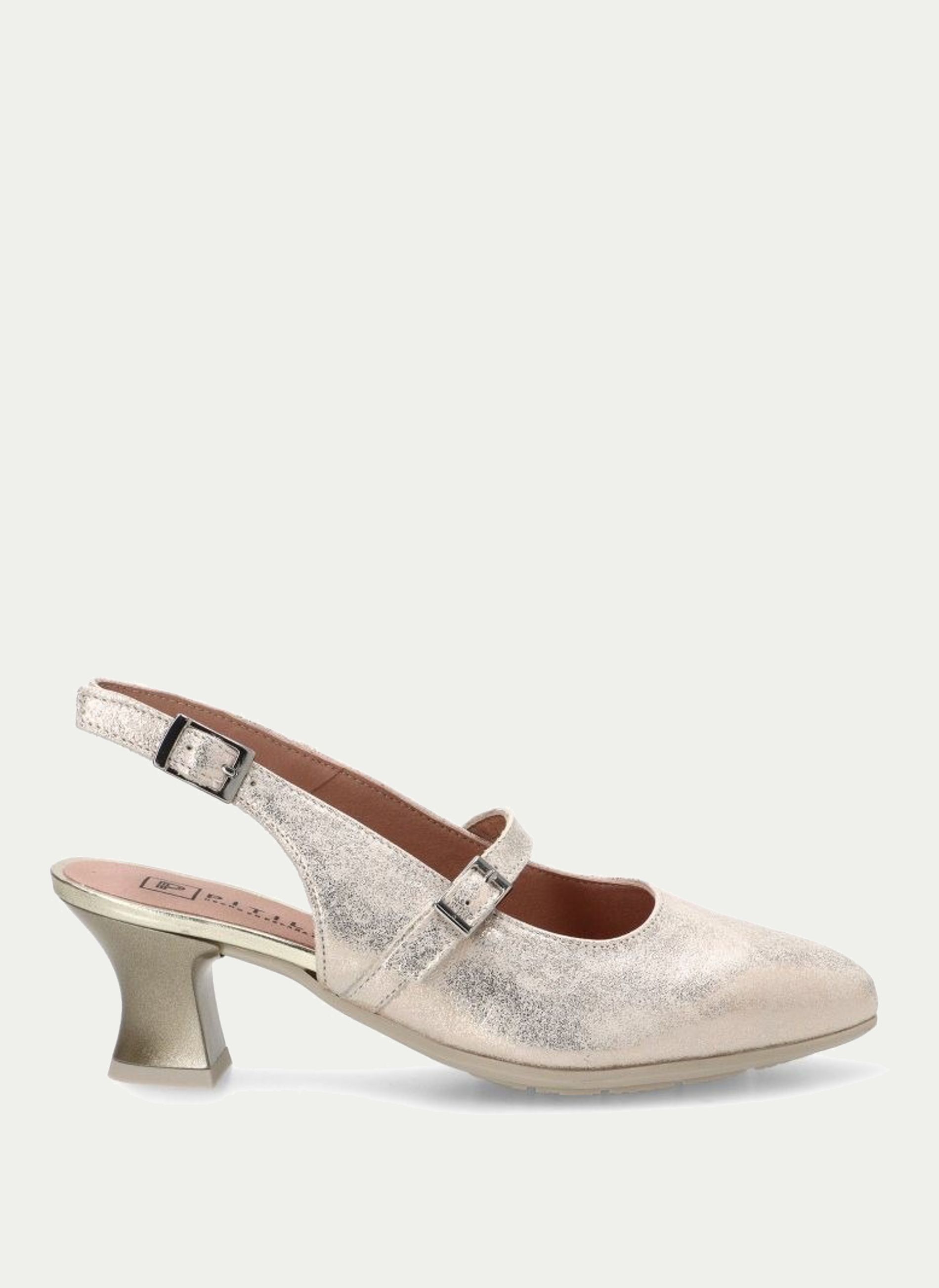 PITILLOS ® Mary Jane Destalonado Metalizado con Tacón Medio